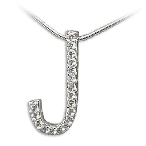 21610 - Rhodium Brass Pendant with AAA Grade CZ in Clear - Alamode - Flyclothing LLC