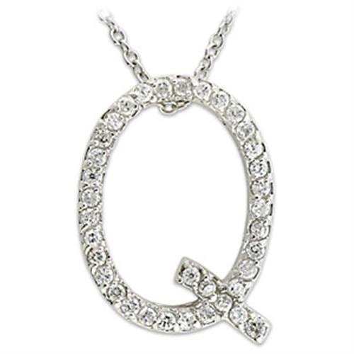 21616 - Rhodium Brass Pendant with AAA Grade CZ in Clear - Alamode - Flyclothing LLC