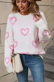 Angel Wings Heart Round Neck Dropped Shoulder Long Sleeve Sweater - Trendsi - Flyclothing LLC
