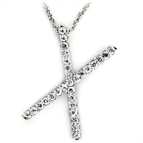 21622 - Rhodium Brass Pendant with AAA Grade CZ in Clear - Alamode - Flyclothing LLC