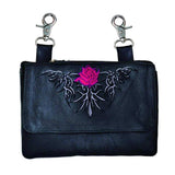 Rose Cowhide Leather Clip-On Bag - Unik Just for Bikers - Flyclothing LLC