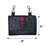 Rose Cowhide Leather Clip-On Bag - Unik Just for Bikers - Flyclothing LLC