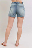 Judy Blue Full Size High Waist Star Seam Detail Denim Shorts Plus Size - Trendsi - Flyclothing LLC