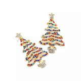Christmas Tree Rhinestone Earrings - Trendsi - Flyclothing LLC