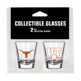 Texas Campus Colors 2oz Letterman Shot Glass 2 Pack - Logo Brands - Flyclothing LLC