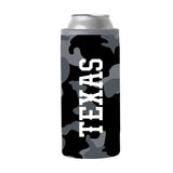 Texas Black Camo 12oz Slim Can Coolie - Logo Brands - Flyclothing LLC