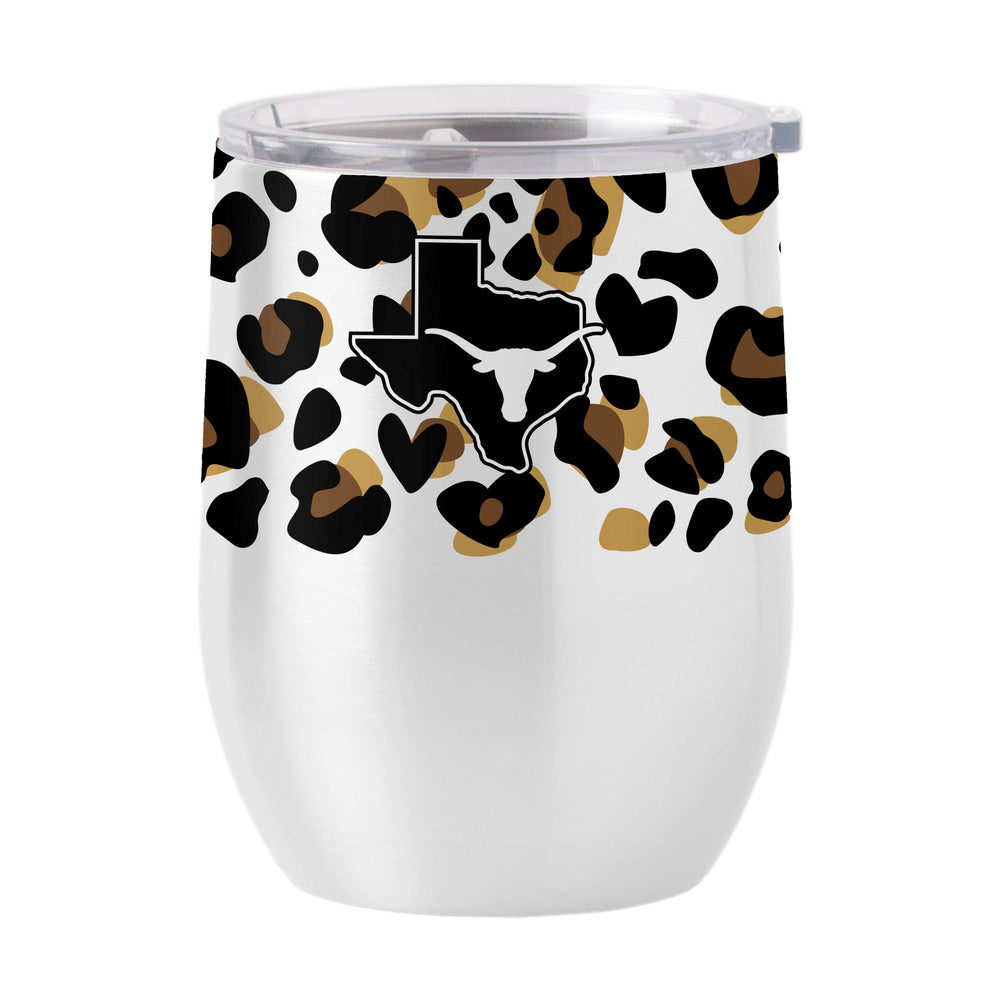 Texas 16oz Neutral Leopard Stainless Curved Beverage - Logo Brands - Flyclothing LLC
