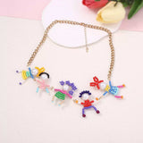 18K Gold-Plated Bead Charm Necklace - Trendsi - Flyclothing LLC