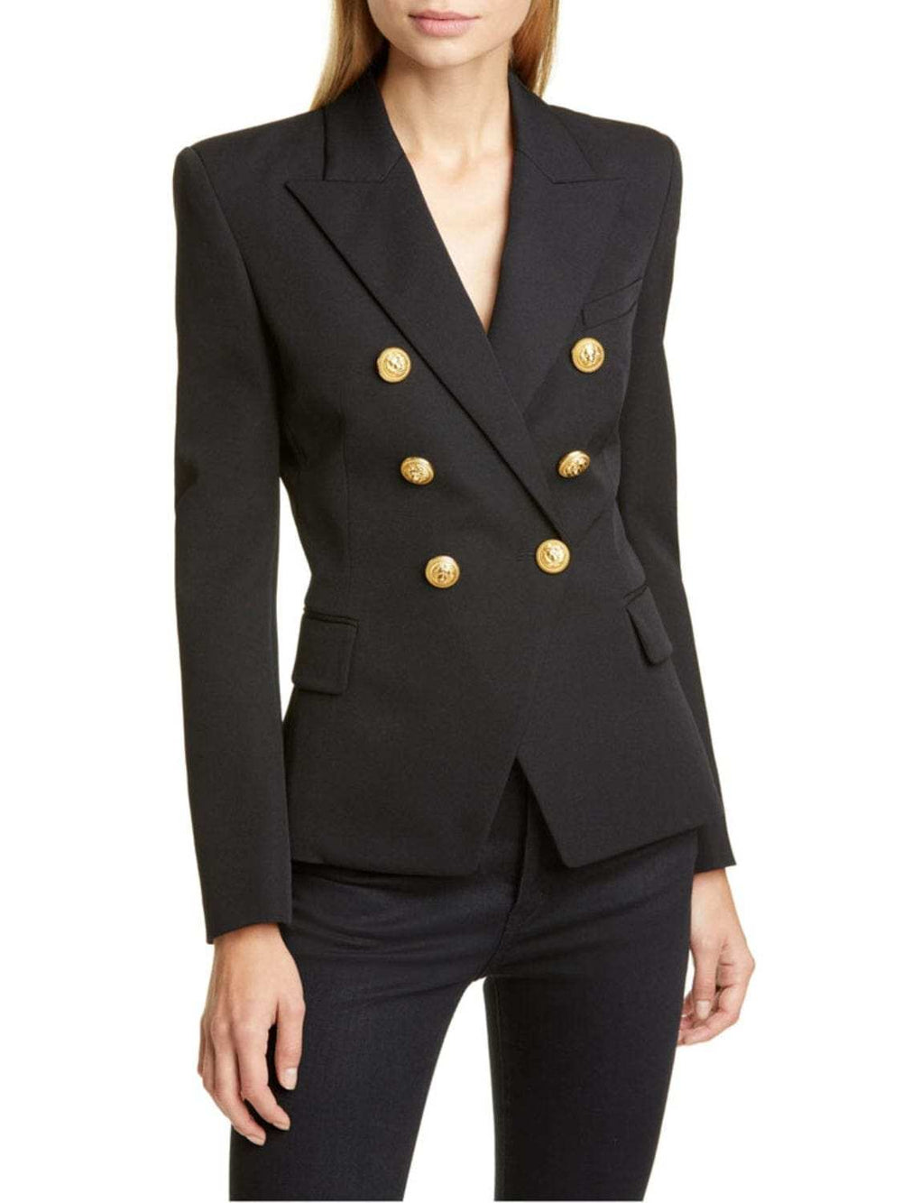 Lapel Collar Long Sleeve Blazer - Trendsi - Flyclothing LLC