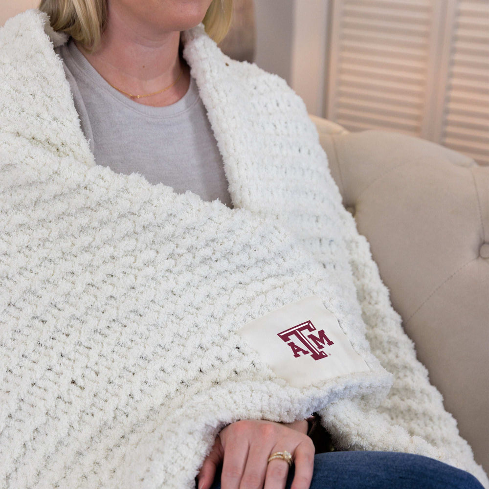 Texas A&M Cable Knit Throw 50x60 - Logo Brands - Flyclothing LLC
