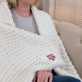 Texas A&M Cable Knit Throw 50x60 - Logo Brands - Flyclothing LLC