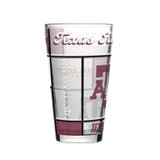 Texas A&M 16oz Quilted Stained Pint Glass - Logo Brands - Flyclothing LLC
