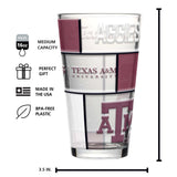 Texas A&M 16oz Quilted Stained Pint Glass - Logo Brands - Flyclothing LLC