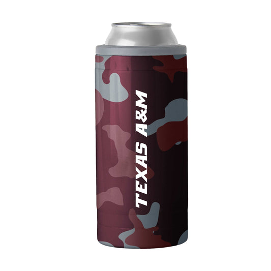 TX A&M Camo Swagger 12oz Slim Can Coolie - Logo Brands - Flyclothing LLC