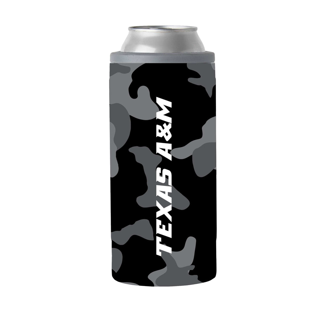 Texas A&M Black Camo 12oz Slim Can Coolie - Logo Brands - Flyclothing LLC