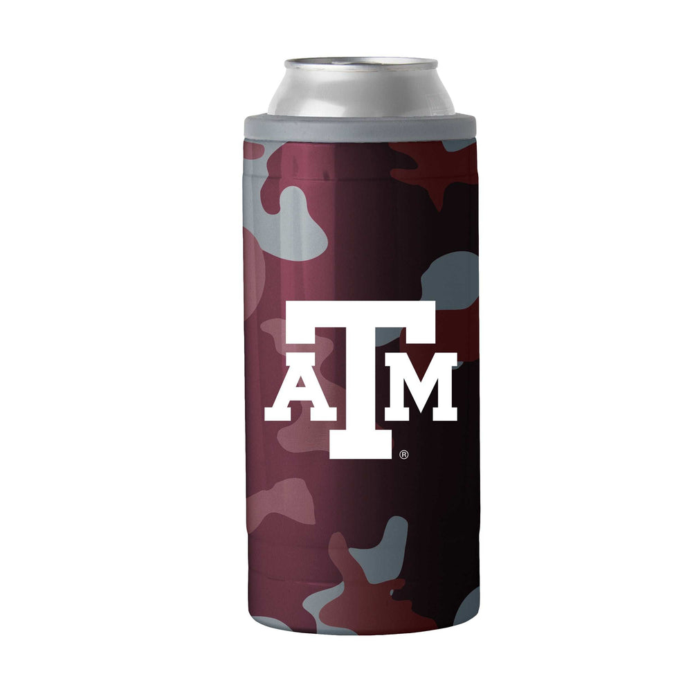 TX A&M Camo Swagger 12oz Slim Can Coolie - Logo Brands - Flyclothing LLC