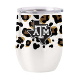 Texas A&M 16oz Neutral Leopard Stainless Curved Beverage - Logo Brands - Flyclothing LLC
