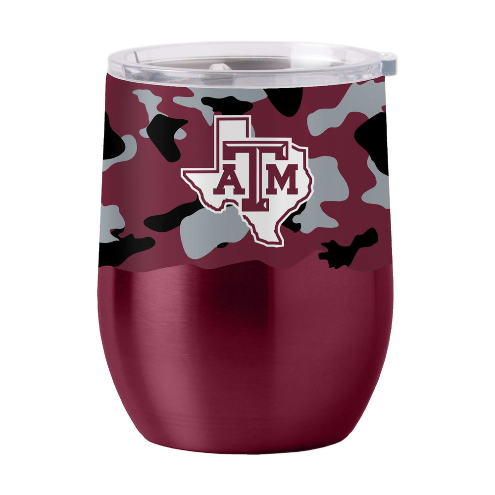 Texas A&M 16oz Camo Stainless Curved Beverage - Logo Brands - Flyclothing LLC