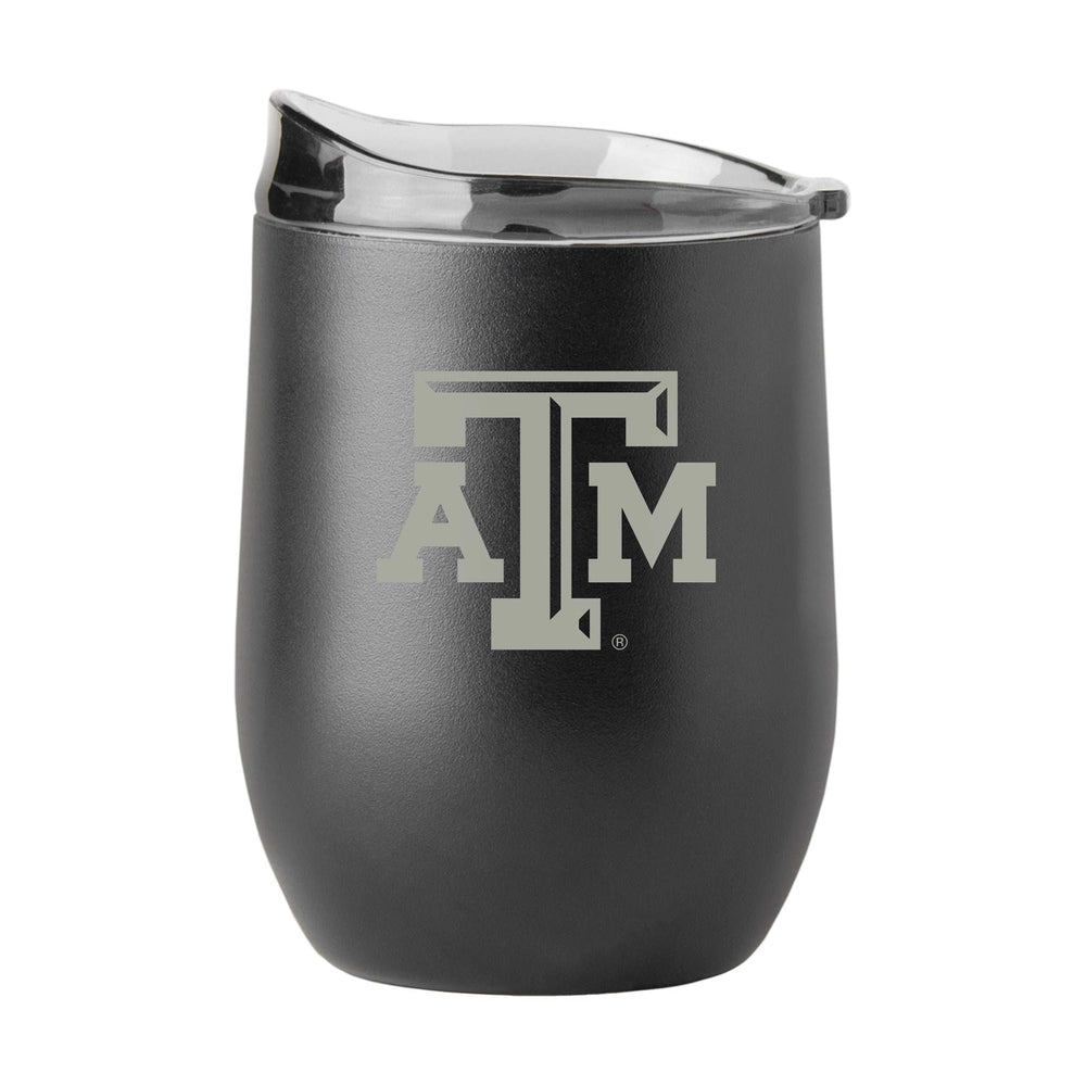 TX A&M GunMetal 16oz Black Powder Curved Beverage - Logo Brands - Flyclothing LLC