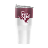 TX A&M 30oz Colorblock White Powder Coat Tumbler - Logo Brands - Flyclothing LLC