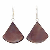 Pink Clam Shell Fan Drop Earrings - Artisana - Flyclothing LLC