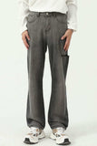 Wide Straight Men's Jeans with Pockets - Trendsi - Flyclothing LLC