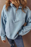 Half Zip Long Sleeve Sweatshirt - Trendsi - Flyclothing LLC