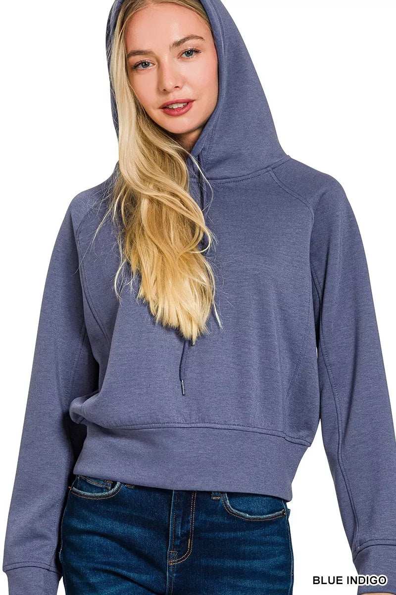 Zenana Drawstring Scuba Hoodie - Trendsi - Flyclothing LLC