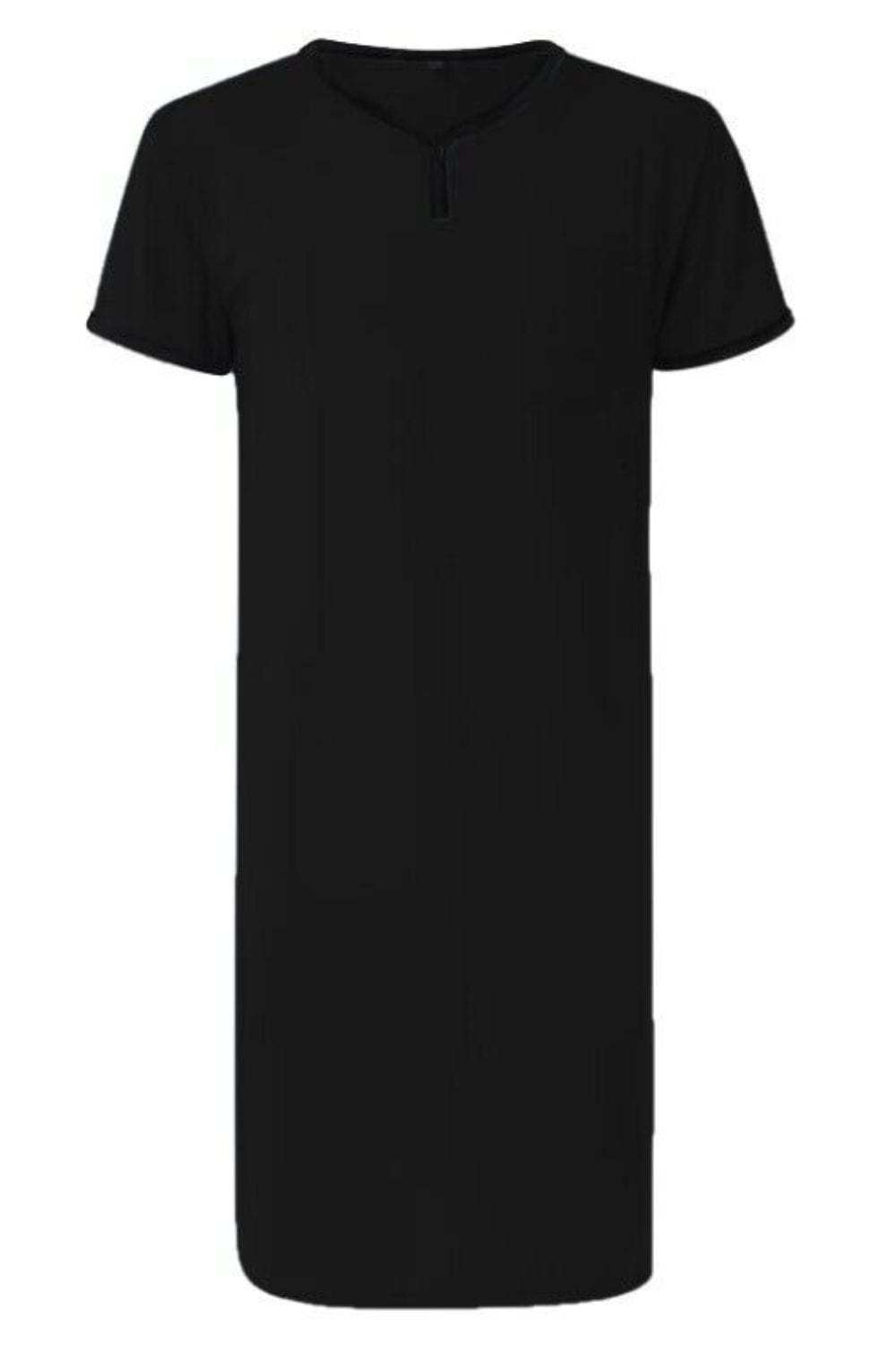 Men's Plus Size Contrast Trim Short Sleeve Lounge Tee Dress - Trendsi - Flyclothing LLC