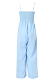Smocked Spaghetti Strap Wide Leg Jumpsuit - Trendsi - Flyclothing LLC