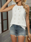 Openwork Grecian Neck Tank - Trendsi - Flyclothing LLC
