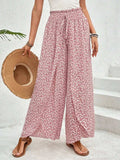 Tied Printed Wide Leg Pants - Trendsi - Flyclothing LLC
