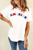 AMERICA Round Neck Short Sleeve T-Shirt - Trendsi - Flyclothing LLC