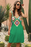 Geometric V-Neck Spaghetti Strap Cover Up Dress - Trendsi - Flyclothing LLC