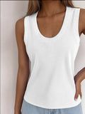 Solid Scoop Neck Tank - Trendsi - Flyclothing LLC