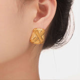 Titanium Steel Geometric Shape Earrings - Trendsi - Flyclothing LLC