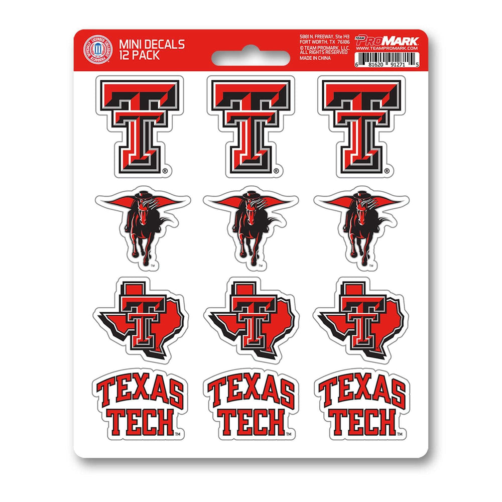 Texas Tech University Mini Decal 12-pk - Logo Brands - Flyclothing LLC