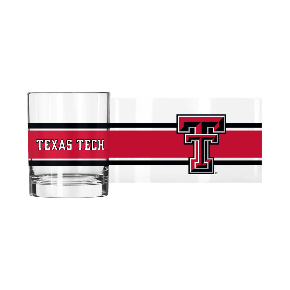 Texas Tech 14oz Stripe Rocks Glass - Logo Brands - Flyclothing LLC