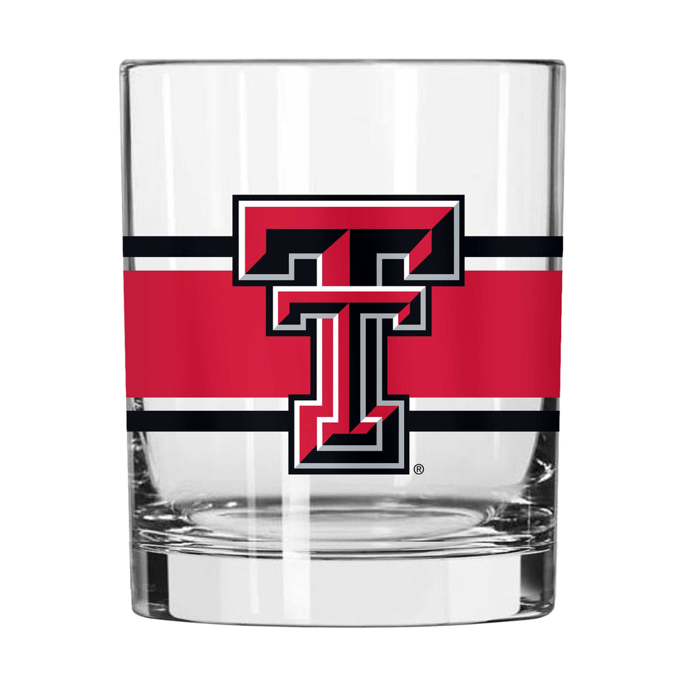 Texas Tech 14oz Stripe Rocks Glass - Logo Brands - Flyclothing LLC