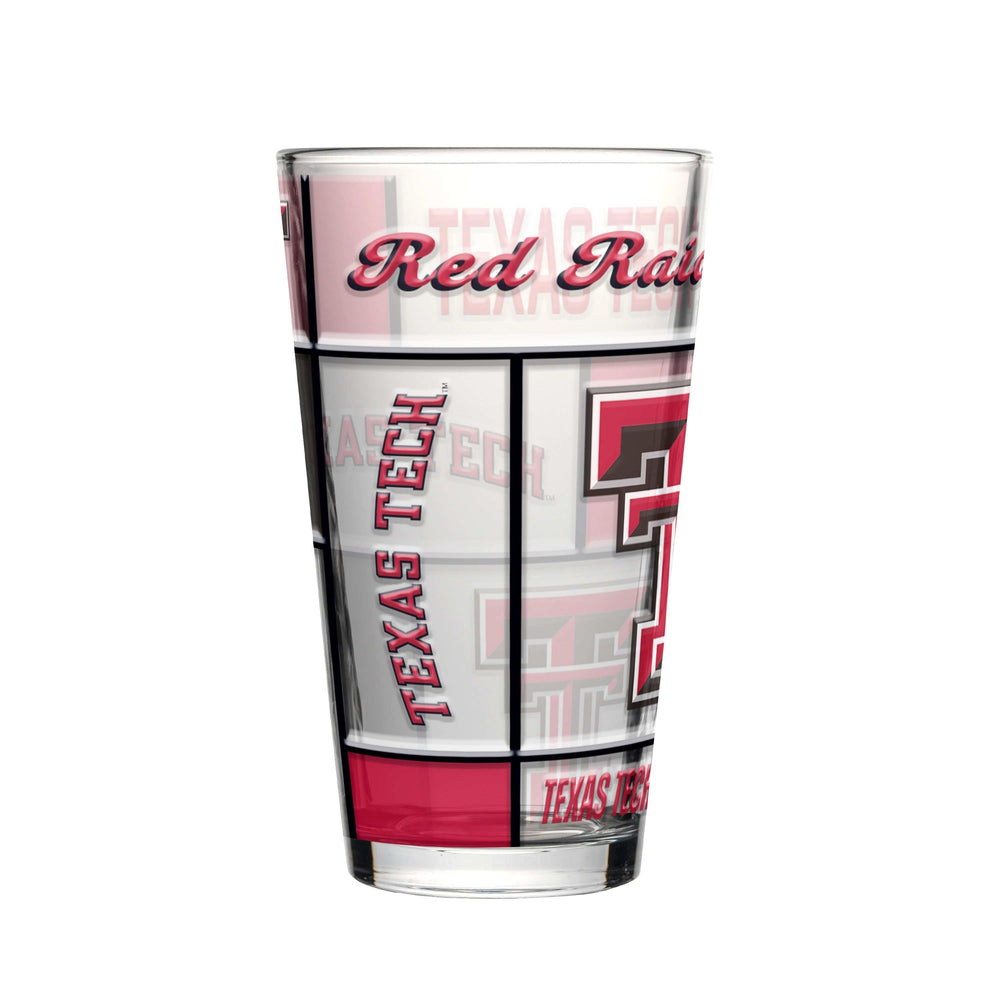 Texas Tech 16oz Quilted Stained Pint Glass - Logo Brands - Flyclothing LLC