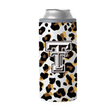 Texas Tech 12oz Neutral Leopard Slim Can Coolie - Logo Brands - Flyclothing LLC
