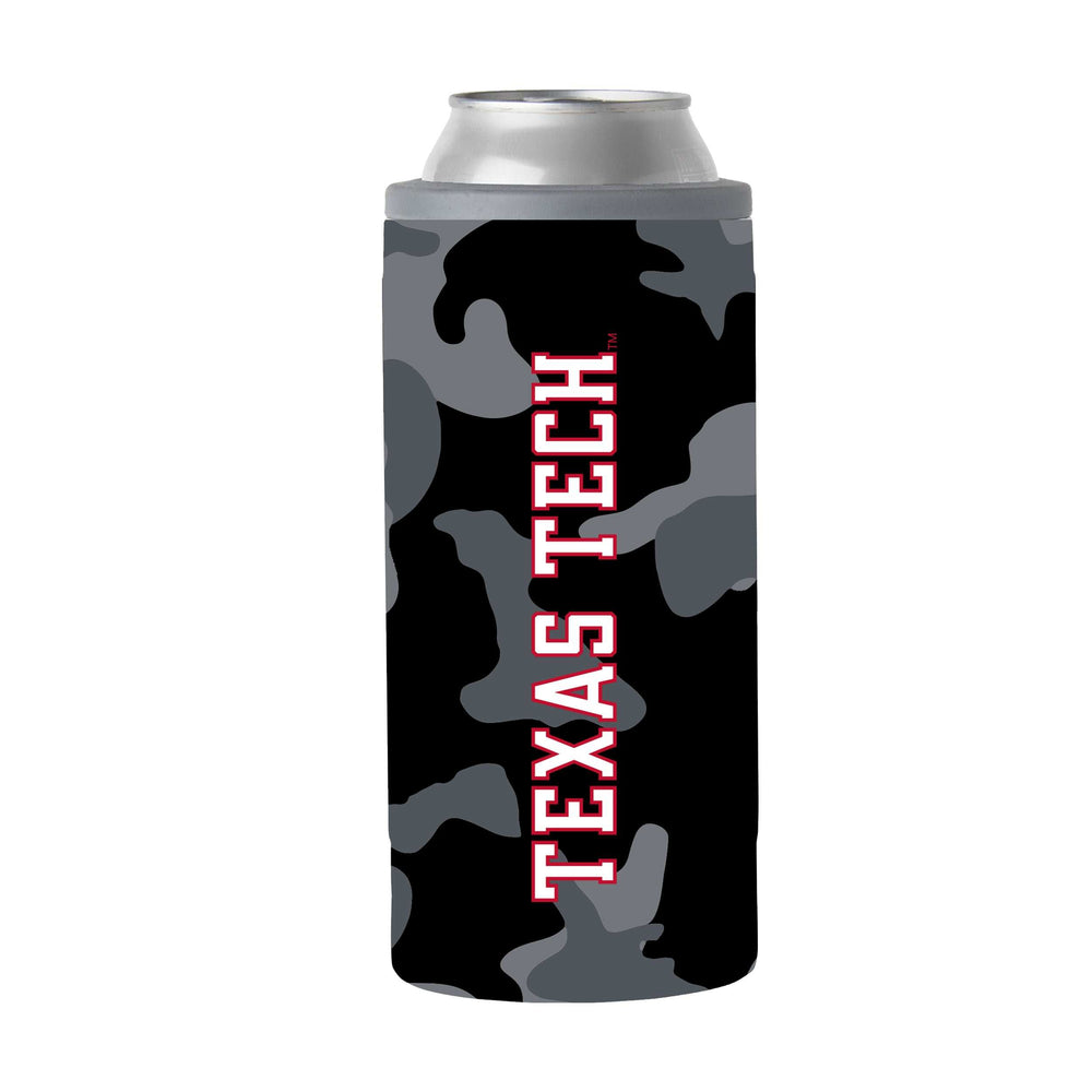 TX Tech Black Camo 12oz Slim Can Coolie - Logo Brands - Flyclothing LLC