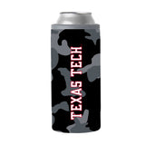 TX Tech Black Camo 12oz Slim Can Coolie - Logo Brands - Flyclothing LLC