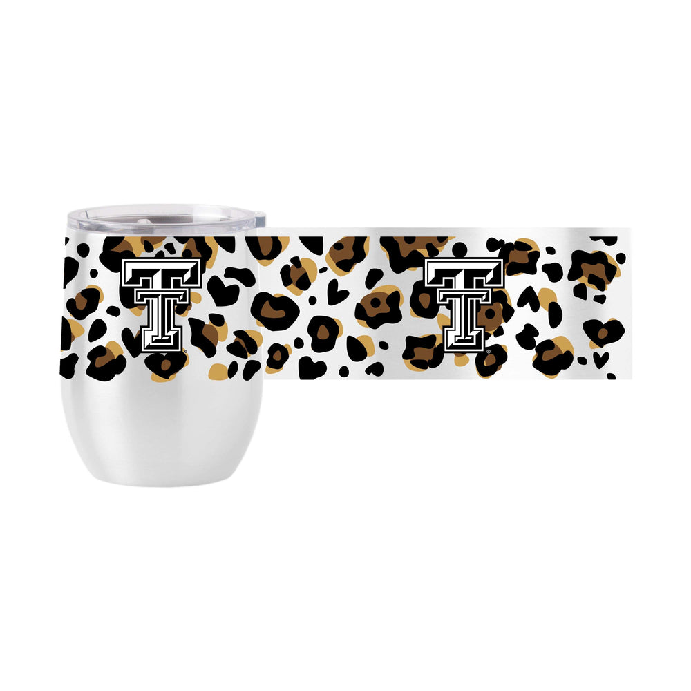 Texas Tech 16oz Neutral Leopard Stainless Curved Beverage - Logo Brands - Flyclothing LLC