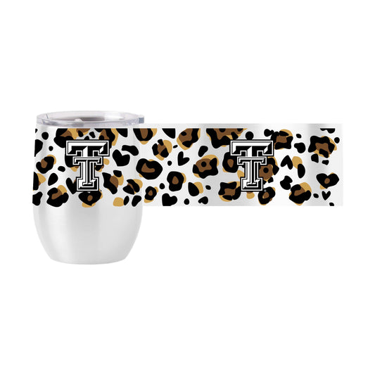 Texas Tech 16oz Neutral Leopard Stainless Curved Beverage - Logo Brands - Flyclothing LLC