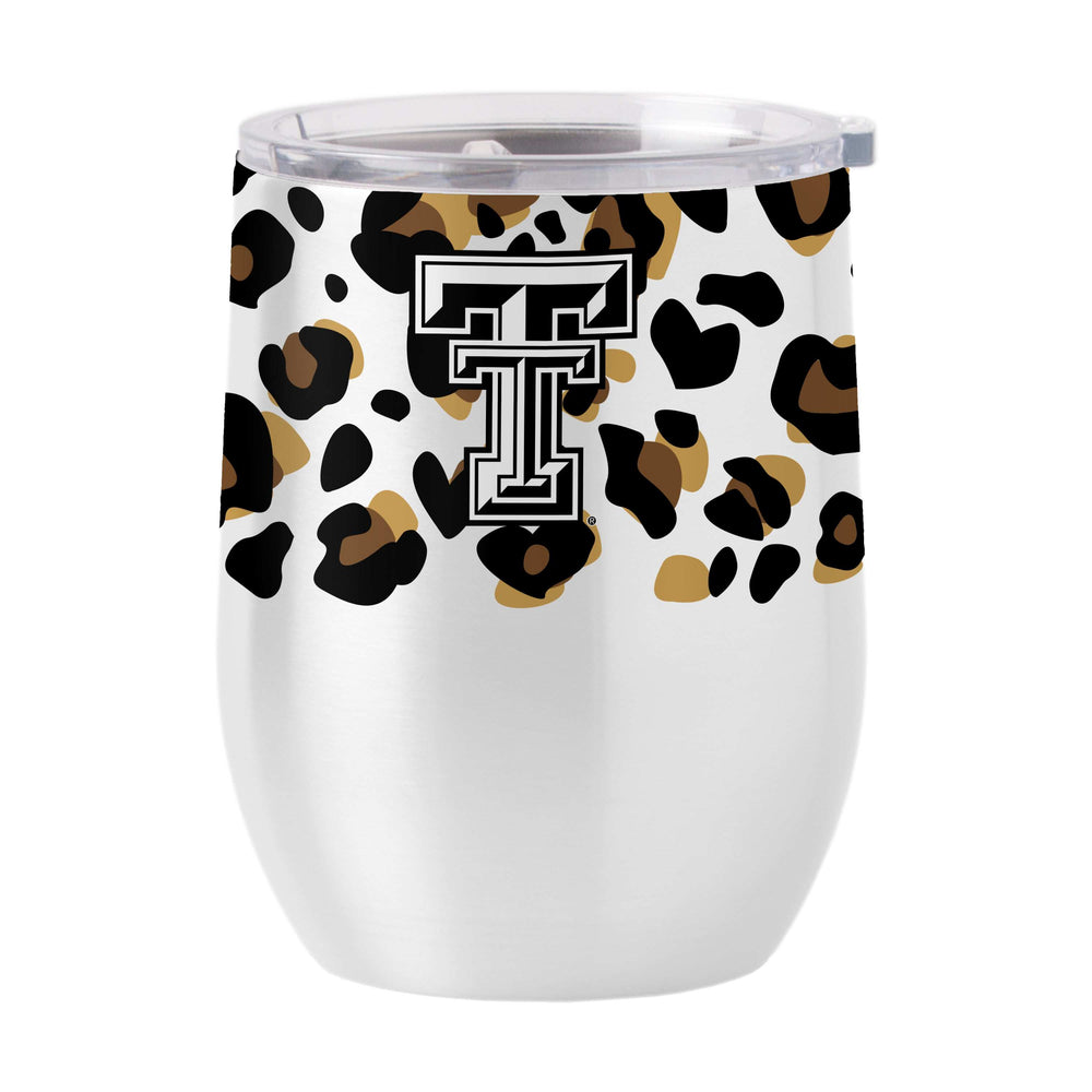 Texas Tech 16oz Neutral Leopard Stainless Curved Beverage - Logo Brands - Flyclothing LLC