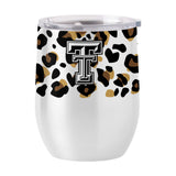 Texas Tech 16oz Neutral Leopard Stainless Curved Beverage - Logo Brands - Flyclothing LLC