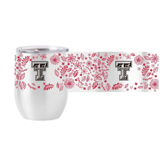 Texas Tech 16oz Botanical Stainless Curved Beverage - Logo Brands - Flyclothing LLC
