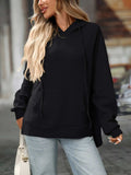 Textured Drawstring Long Sleeve Hoodie - Trendsi - Flyclothing LLC
