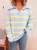 Striped Dropped Shoulder Sweater - Trendsi - Flyclothing LLC